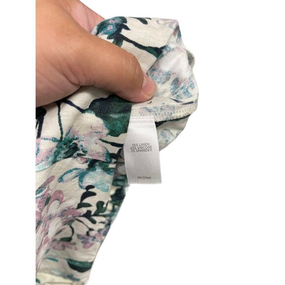 J. Jill Linen Stretch Floral Crop Pants Size Petite XS - Picture 6 of 7